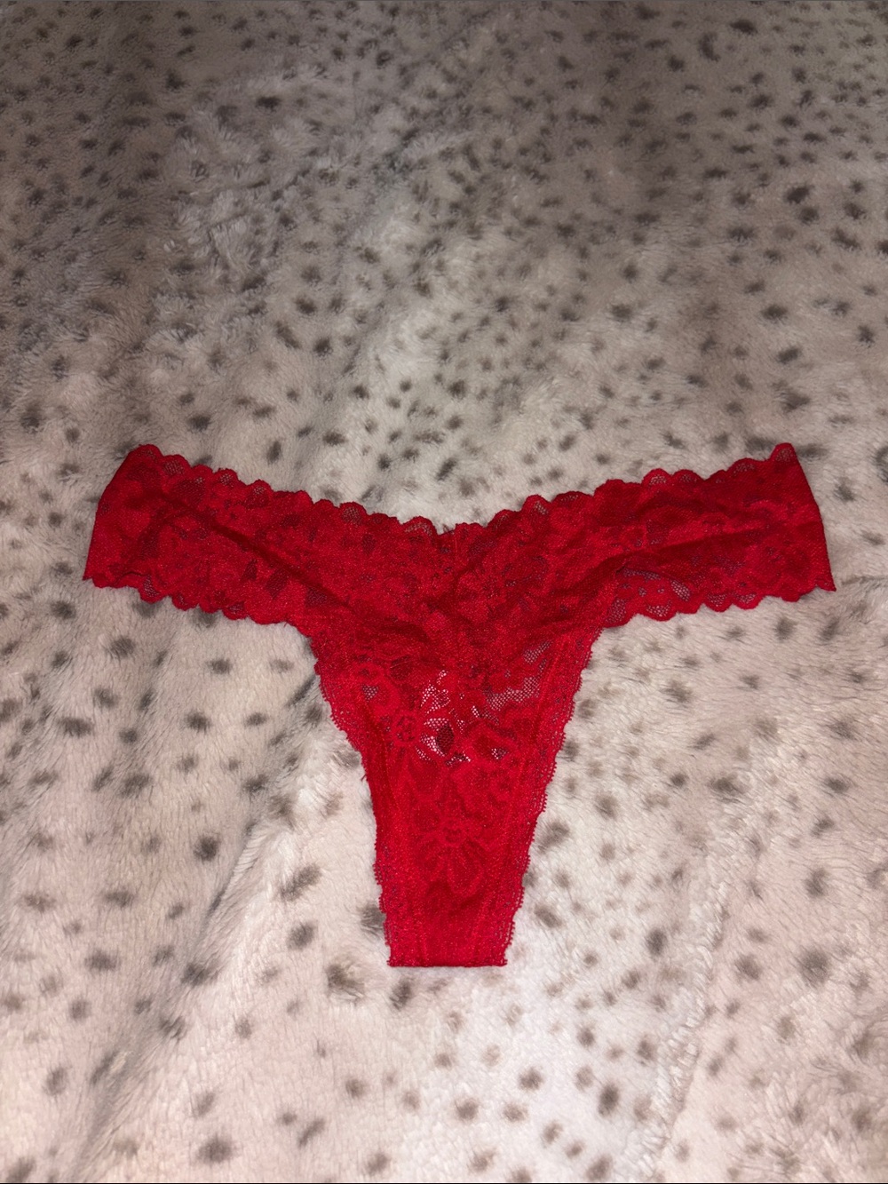 Victoria's Secret Red Lace Thong Panty